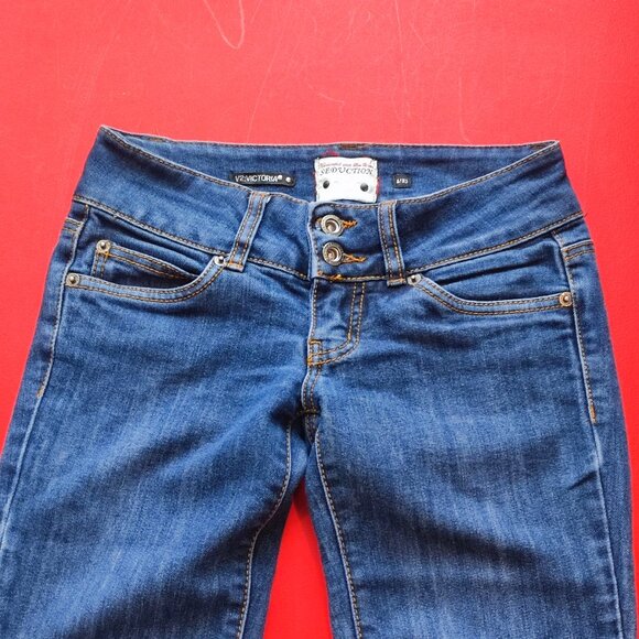 Seduction Victoria jeans straight leg blue women's size 0 / 33 - Picture 2 of 11